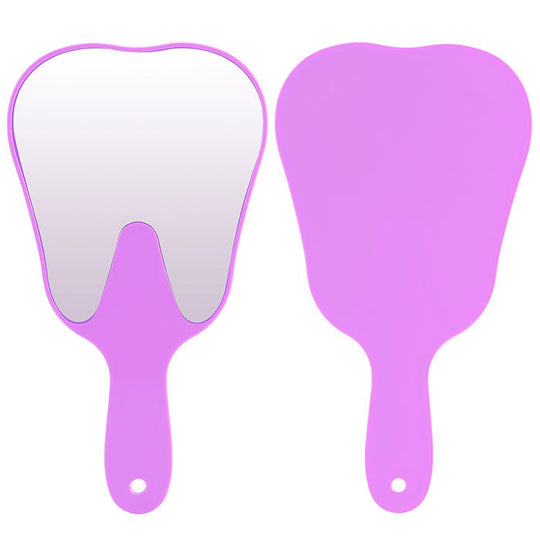 Dental Mouth Mirror Teeth Shaped Mirror Handheld Unbreakable Plastic