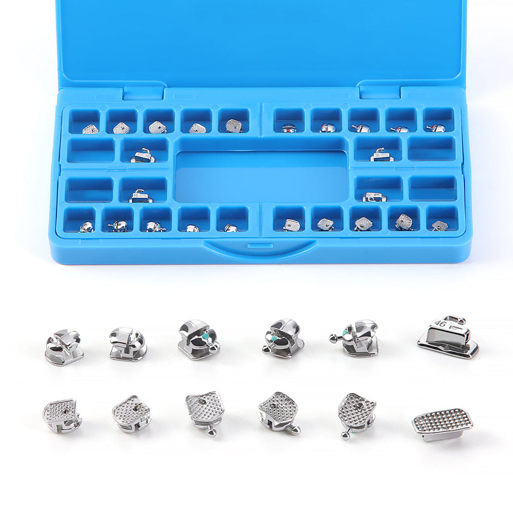 Dental Orthodontic Self-Ligating Brackets Spherical Monoblock Roth/MBT .022 Hooks On 345 With Buccal Tube 24pcs/Box