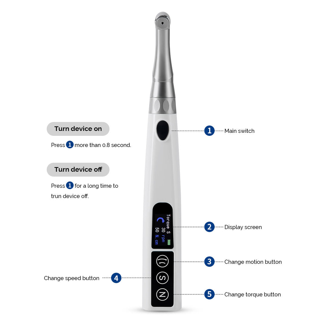 Dental Wireless Electric Torque Driver Implant Torque Wrench 16pcs Drivers 10-50Ncm 360° Rotating