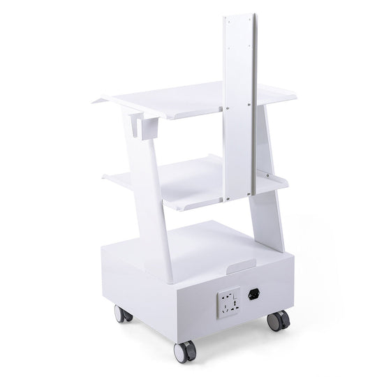 Dental Mobile K2 Mouth Sweeping Trolley Rolling Cart Three Layer With Socket