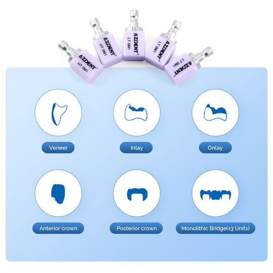 Lithium Disilicate C14 Glass Ceramic Blocks for CAD CAM 5pcs
