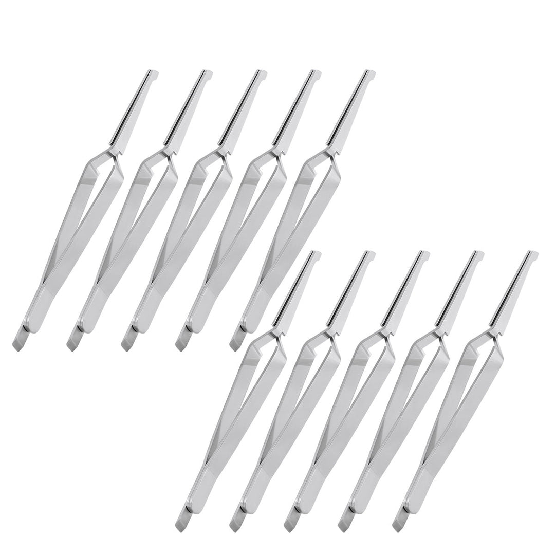 Dental Bracket Holder Tweezers Orthodontic Reverse Action Serrated Instruments 14cm