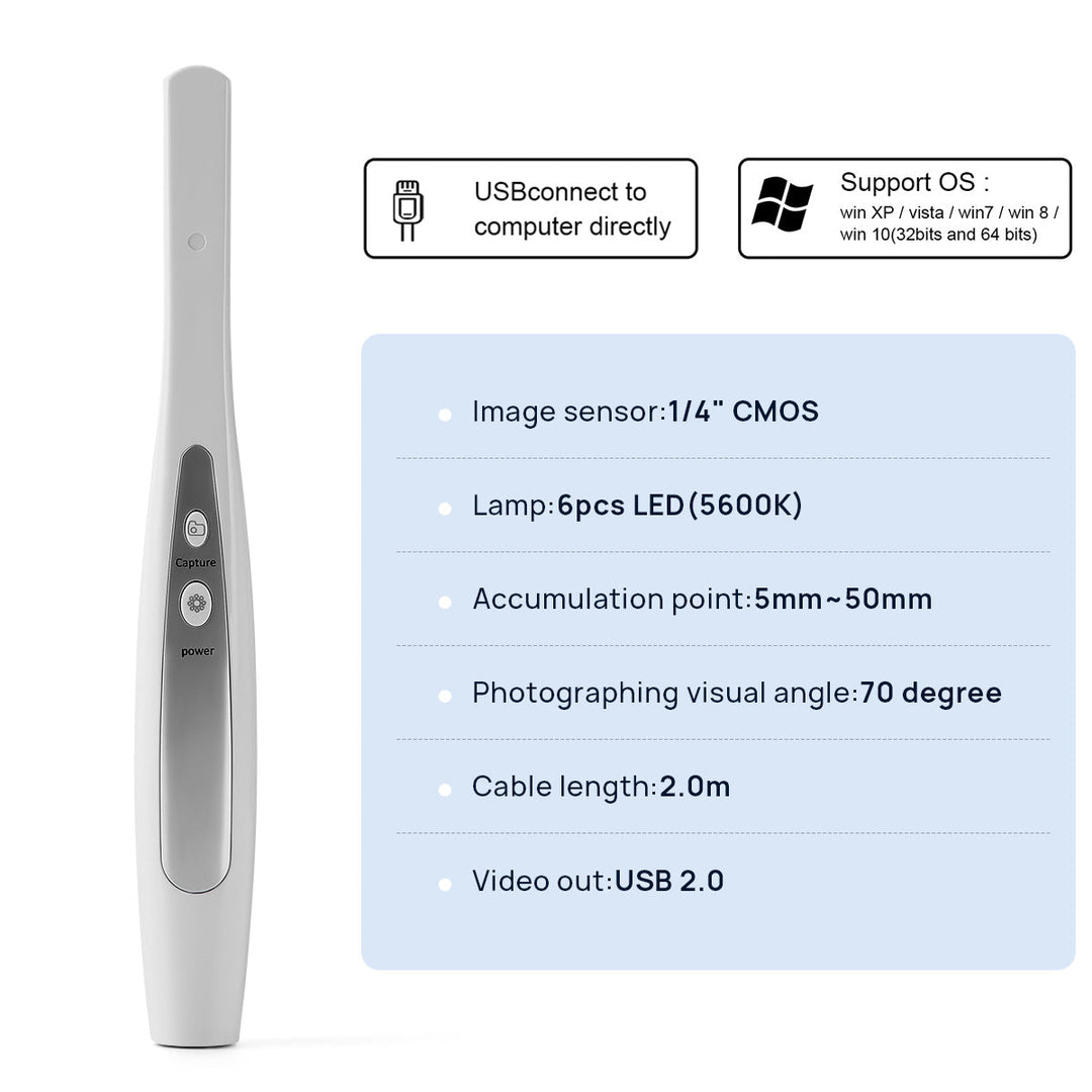 Dental USB Intraoral Camera 6 LED Lamp HD Camera Free Software U Disk Maximum 4.0Mega Pixels Auto-focus