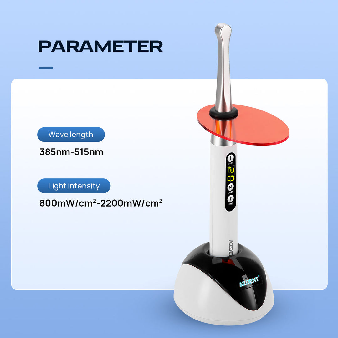 Dental LED Curing Light Wireless 2200mW/cm² 1 Sec Curing 3 Modes