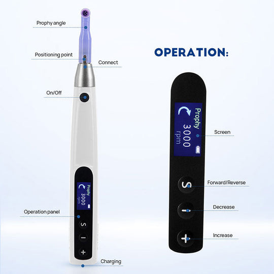 Dental Cordless Hygiene Prophy Handpiece 6 Speed Settings