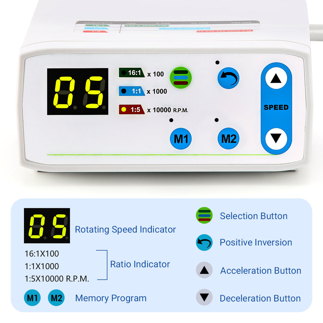 Dental LED Brushless Electric Micro Motor Internal Spray 1:1/1:5/16:1 4/2 Hole