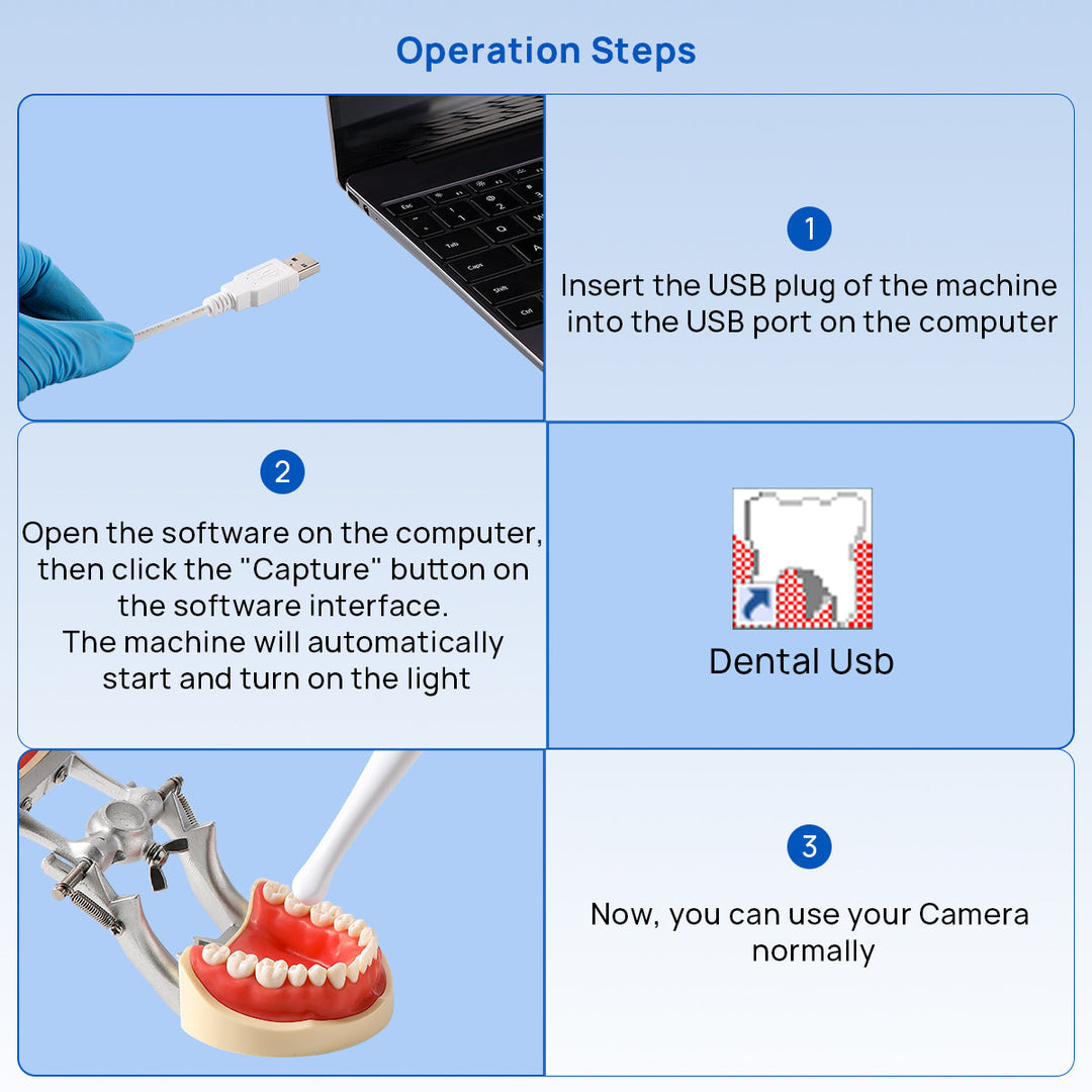 Dental USB Intraoral Camera Oral Endoscope HD Camera 13.0 Mega Pixels 6 LED Lights