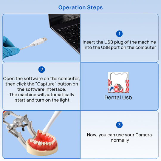 Dental USB Intraoral Camera Oral Endoscope HD Camera 13.0 Mega Pixels 6 LED Lights