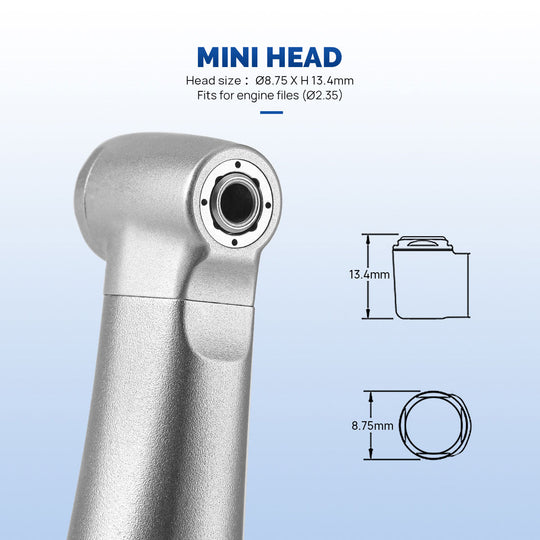 Dental Mini 8:1 Low Speed Handpiece Contra Angle Quattro Spray