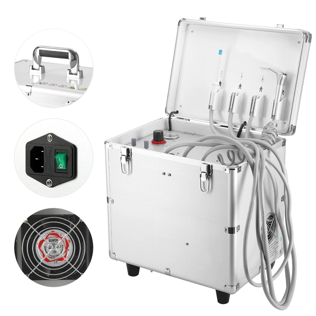 Portable Dental Turbine Machine Dental Delivery Unit Suction System with Air Compressor 4 Holes BD-402B Pull Rod