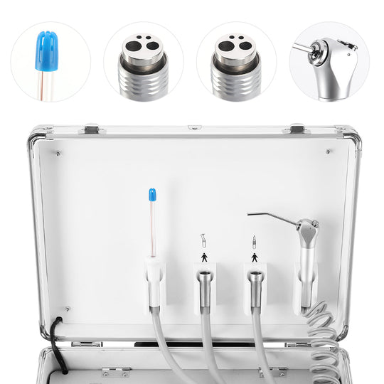 Portable Dental Turbine Machine Dental Delivery Unit Suction System with Air Compressor 4 Holes BD-402B Pull Rod