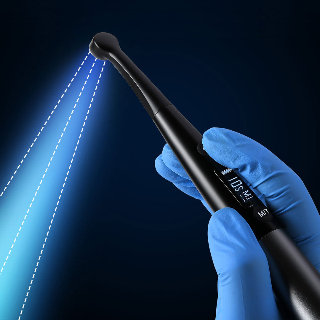 Dental Curing Light 1 Sec Curing 360° Rotary Wide Spectrum 7 Modes 10W Blue Light LED 385nm-515nm 3100mW/cm²