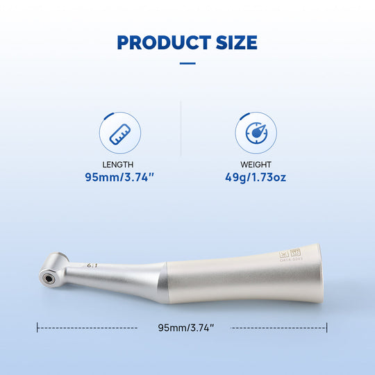 Dental 6:1 Reduction Endo Handpiece Contra Angle Mini Head Push Button