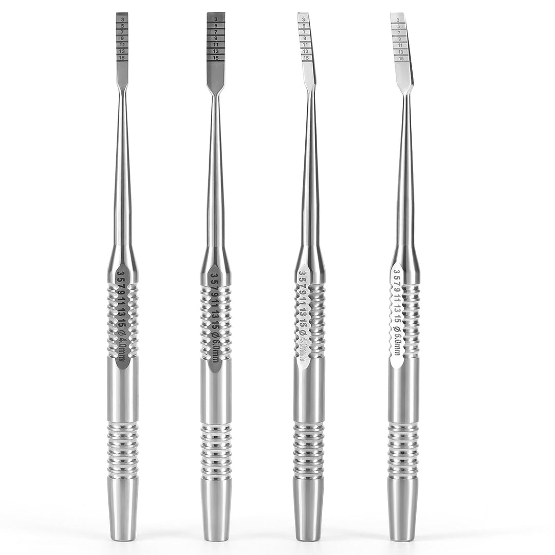 Dental Implant Surgery Splitting Bone Chisel Set Curved Straight 4pcs/Set