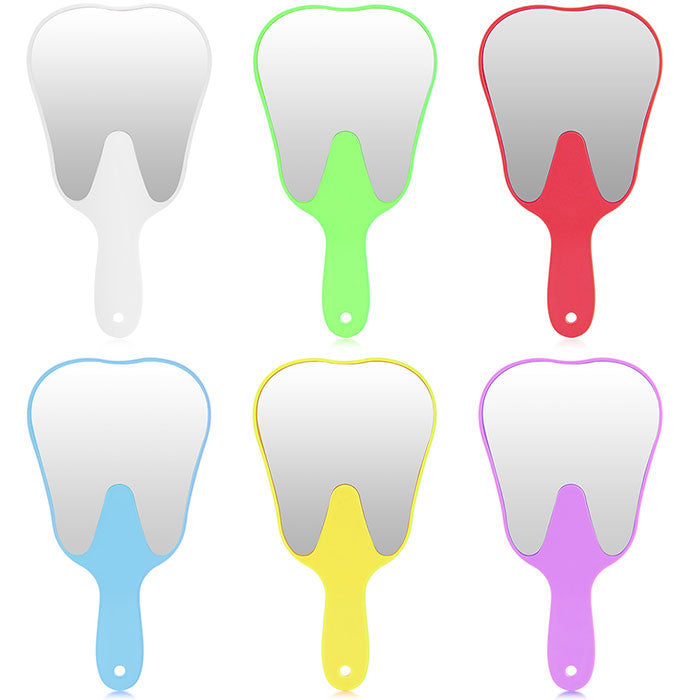 Dental Mouth Mirror Teeth Shaped Mirror Handheld Unbreakable Plastic