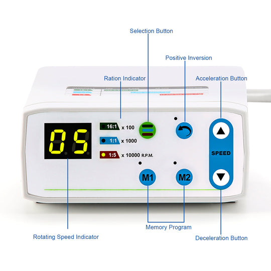 Dental LED Brushless Electric Micro Motor Internal Spray 1:1/1:5/16:1 4/2 Hole