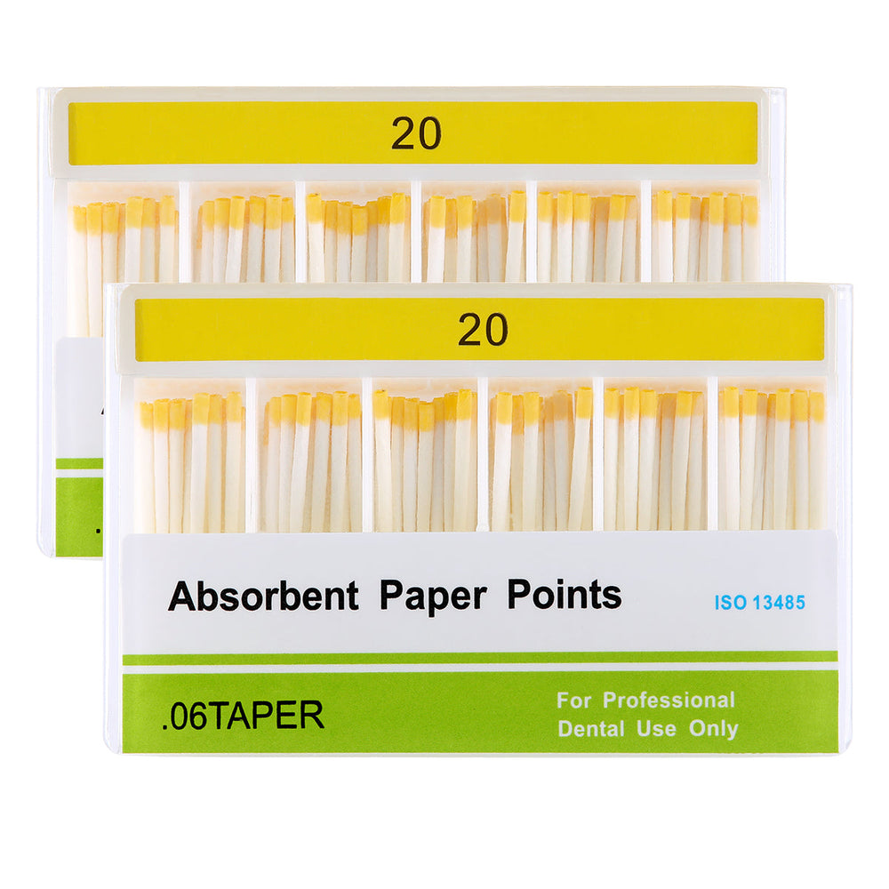 Absorbent Paper Points #20 Taper Size 0.06 Color Coded 100/Box