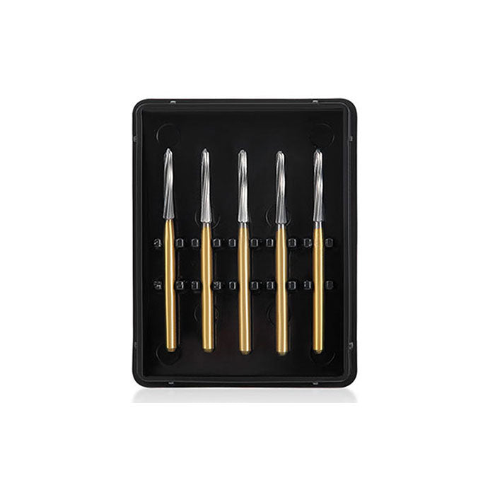 Dental Endodontic Carbide Burs FG Titanium Coated For Shaping Refining Endodontic Access Preparations 21/25/28mm 5Pcs/Box