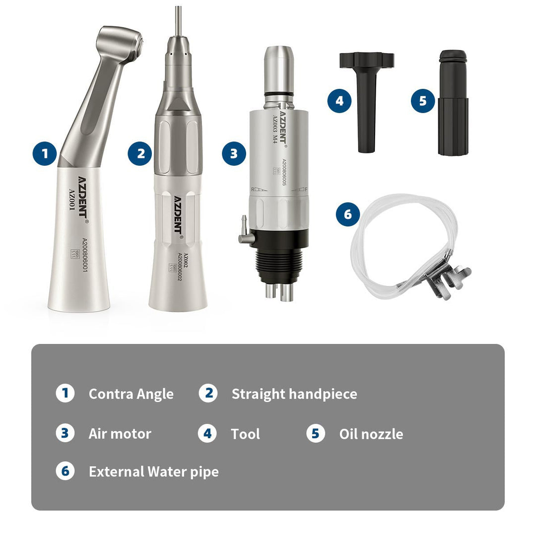 Low Speed Handpiece & Air Motor Set With External Water Spray 4 Hole