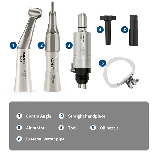 Low Speed Handpiece & Air Motor Set With External Water Spray 4 Hole