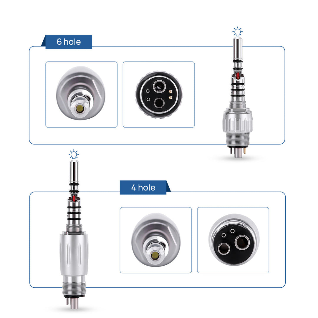 Dental LED Fiber Optic High Speed Handpiece 4 or 6 Holes