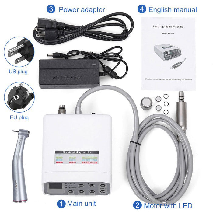 Dental LED Brushless Electric Micro Motor+1:5 LED Increasing Contra Angle Handpiece