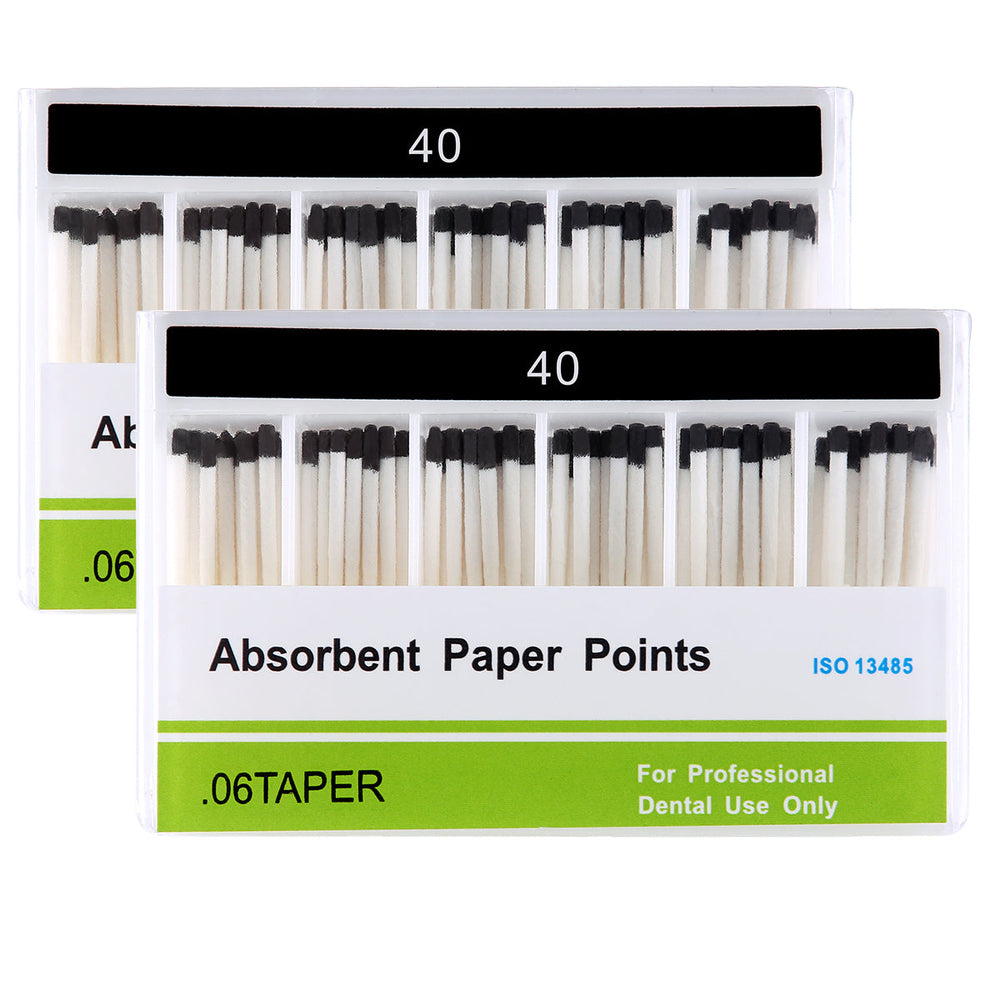 Absorbent Paper Points #40 Taper Size 0.06 Color Coded 100/Box