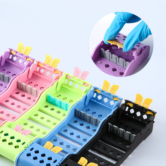 Dental Instruments Sterilization Box Autoclavable Plastic Dental Instrument Storage Rack 4 Holders