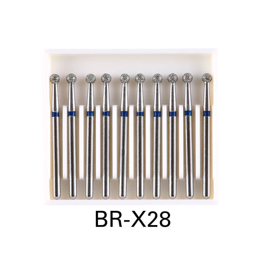 Dental Diamond Burs Drills Ball Round FG 1.6mm for High Speed Handpiece 10pcs/Pk