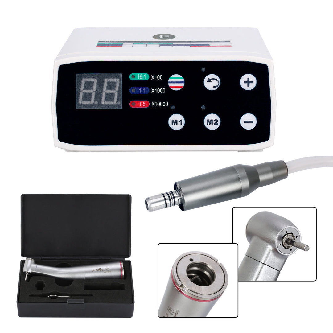 Dental LED Brushless Micro Motor And 1:5 Increasing Contra Angle Handpiece