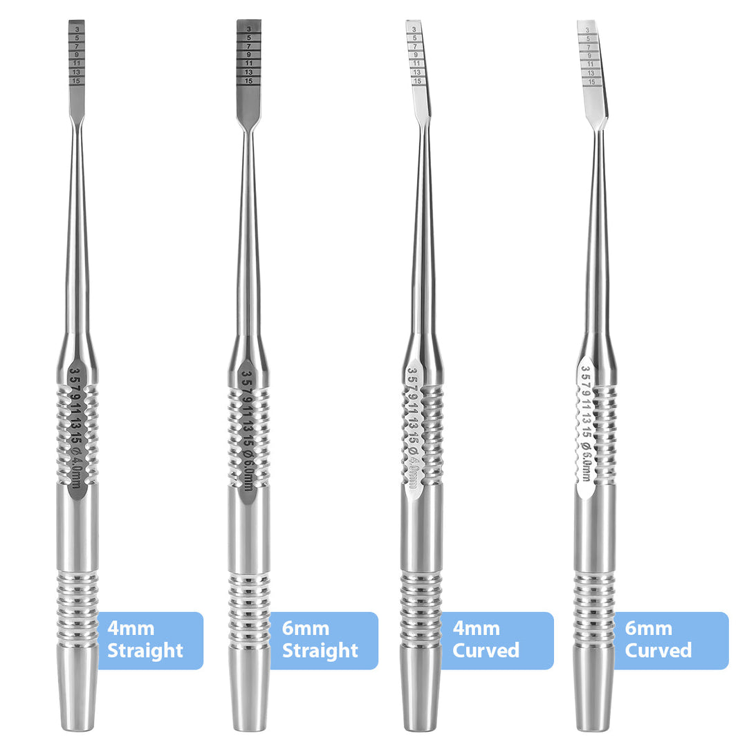 Dental Implant Surgery Splitting Bone Chisel Set Curved Straight 4pcs/Set