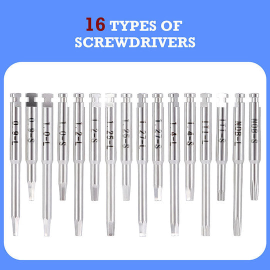 Dental Electric Wireless Torque Driver Universal Implant Torque Wrench 16pcs Drivers 10-50Ncm