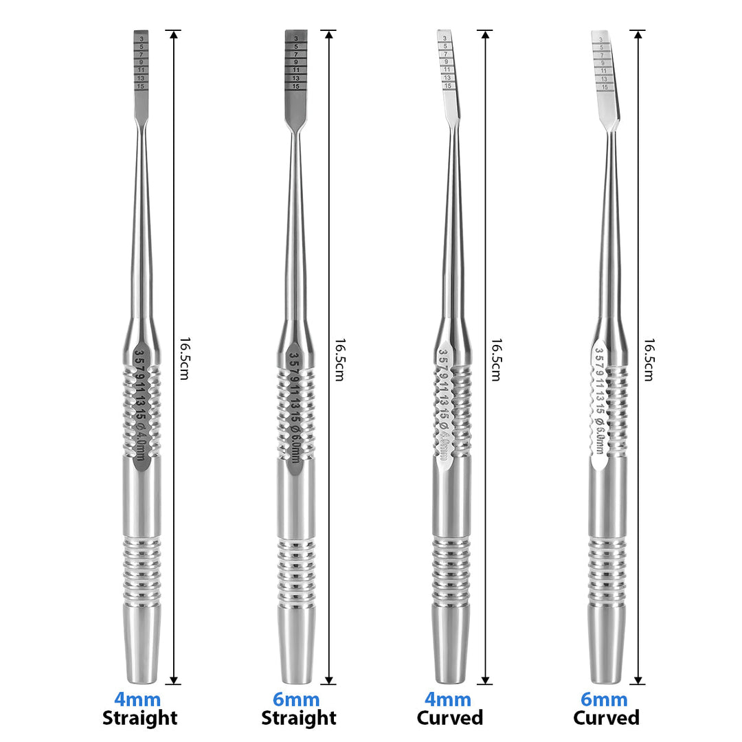 Dental Implant Surgery Splitting Bone Chisel Set Curved Straight 4pcs/Set