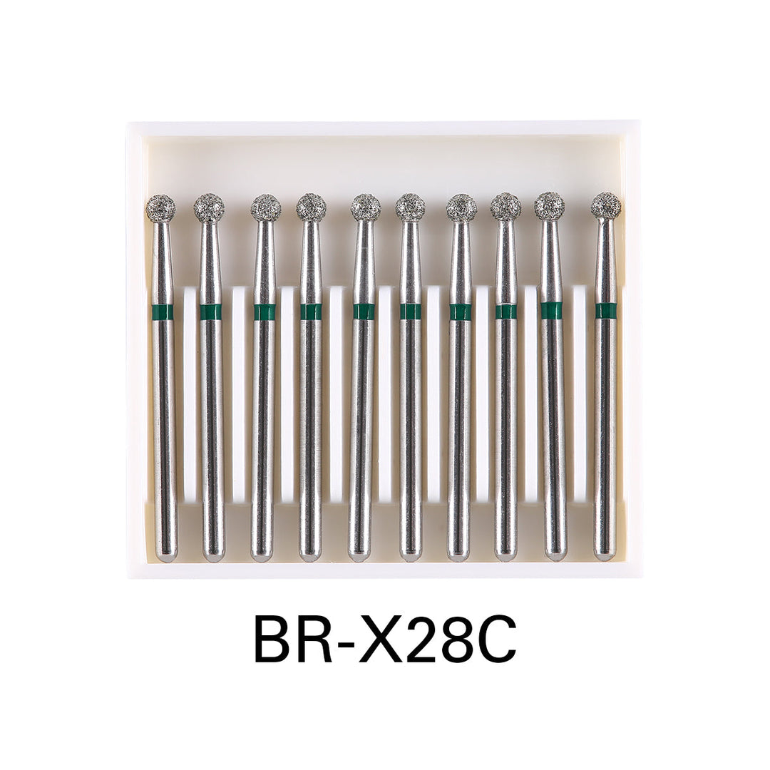 Dental Diamond Burs Drills Ball Round FG 1.6mm for High Speed Handpiece 10pcs/Pk