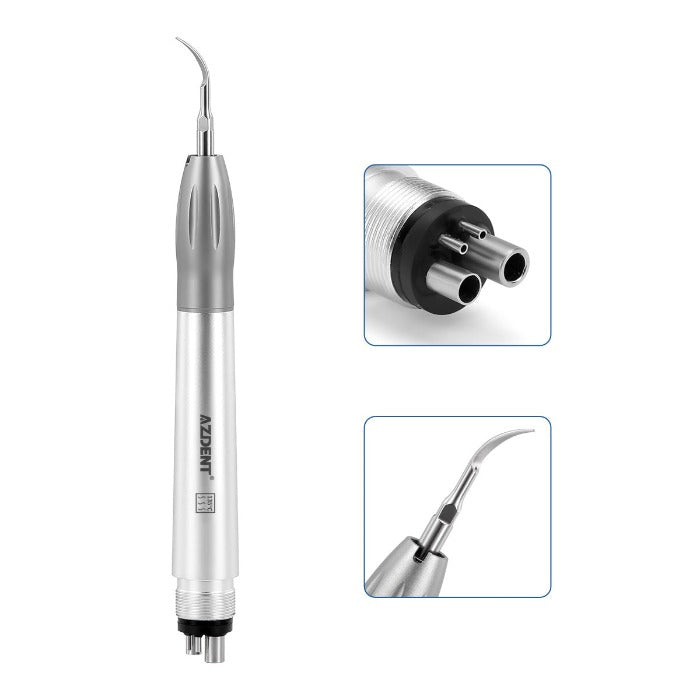 Dental Air Scaler Handpiece Super Sonic Scaling Handle 4 Holes With 3 Scaler Tips