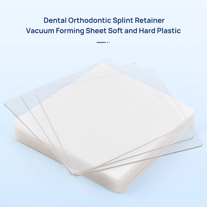 Dental Orthodontic Splint Retainer Vacuum Forming Sheet Soft and Hard Plastic Clear 5"x5"