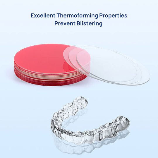 Dental Orthodontic Splint Retainer Vacuum Forming Sheet Soft and Hard Plastic Clear Round