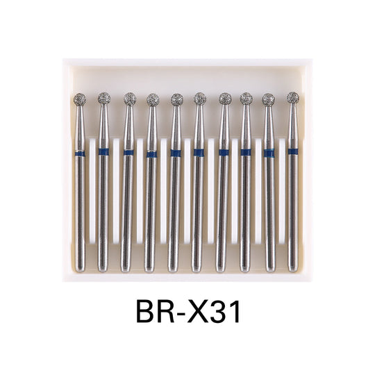 Dental Diamond Burs Drills Ball Round FG 1.6mm for High Speed Handpiece 10pcs/Pk