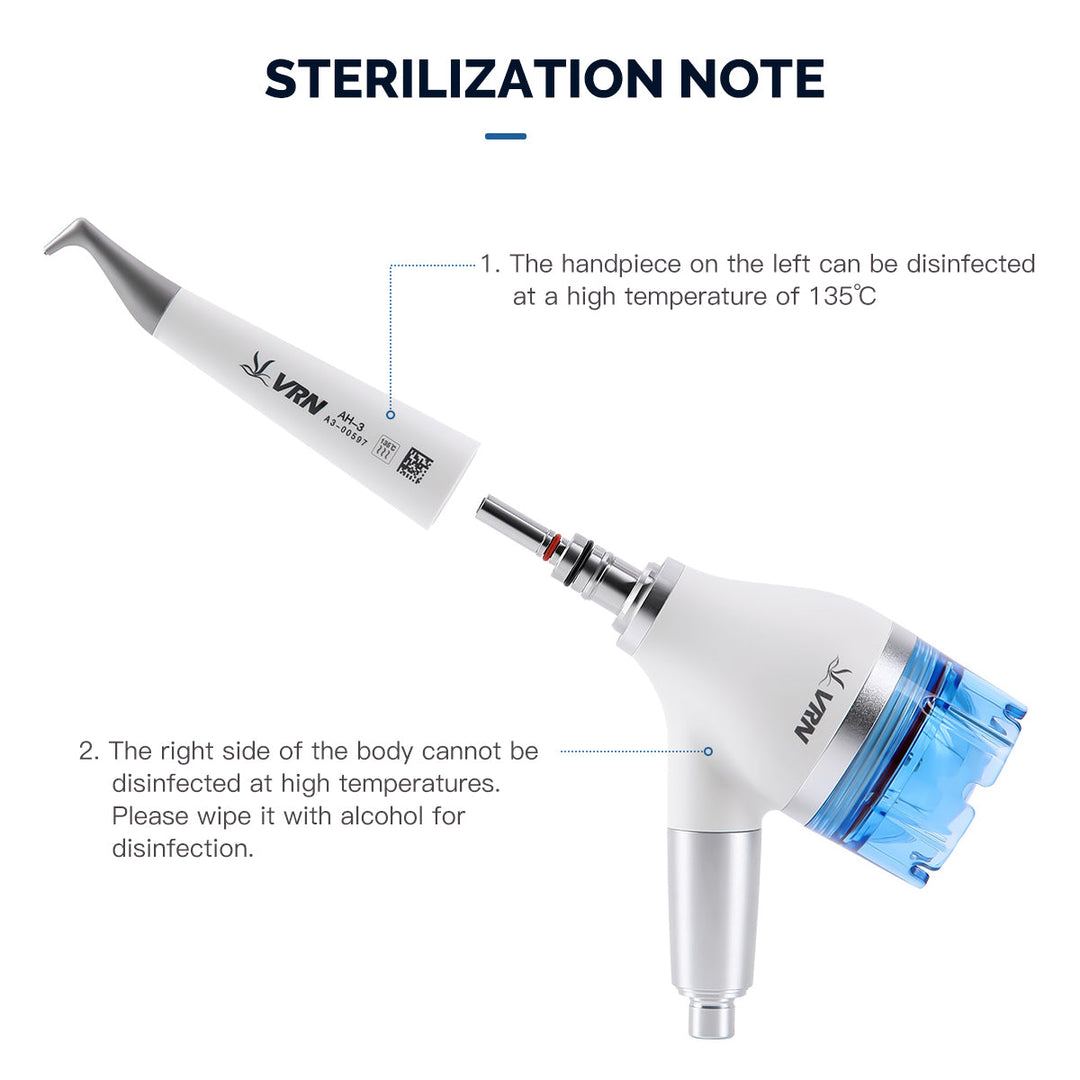 Dental Air Polisher Prophy Teeth Whitening A2 Detachable 360° Rotating Handpiece With Quick Coupler G&P 2 Working Models