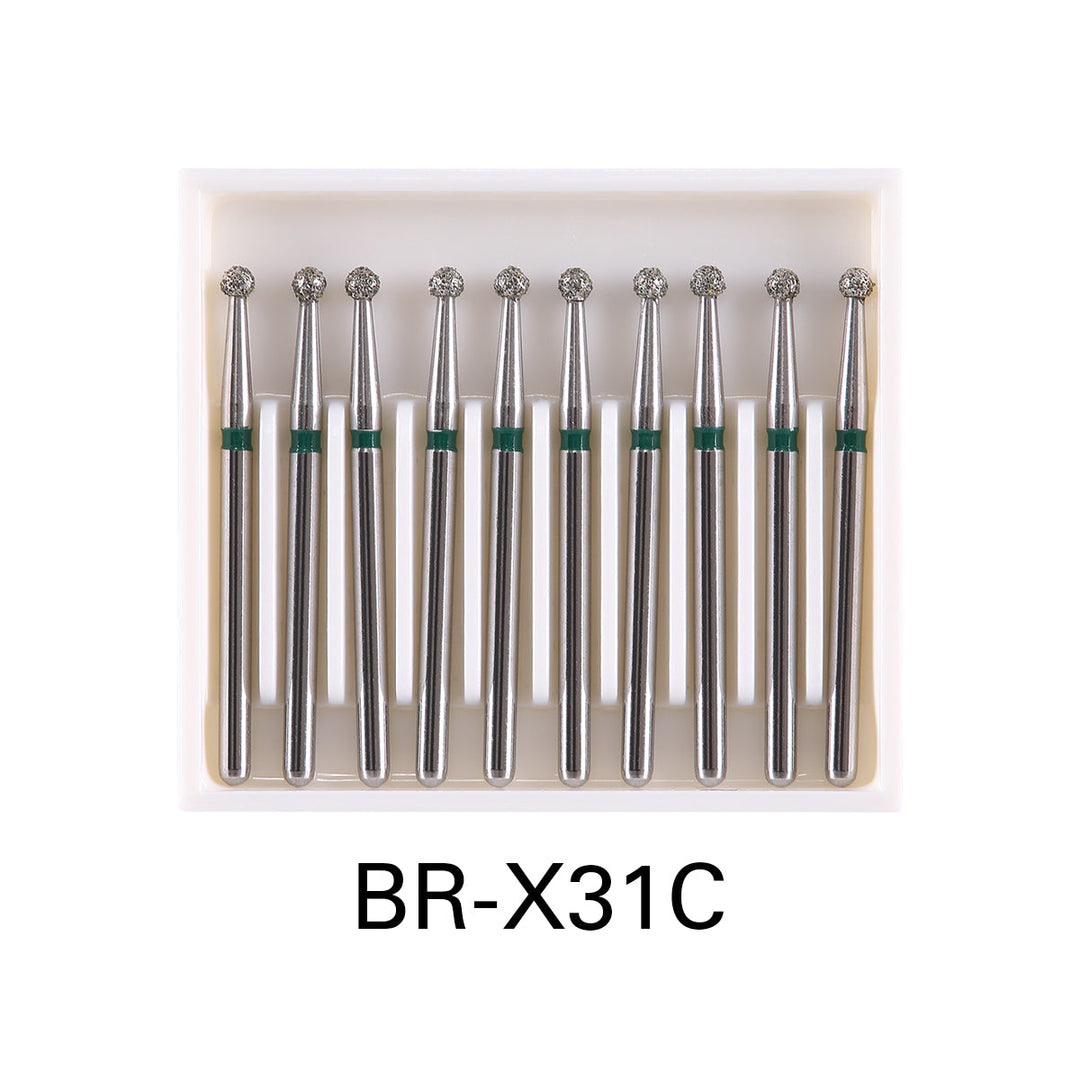 Dental Diamond Burs Drills Ball Round FG 1.6mm for High Speed Handpiece 10pcs/Pk