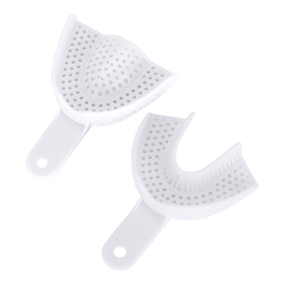 Dental Impression Trays Perforated Plastic Autoclave 5 Sizes Upper And Lower 2pcs/Pack