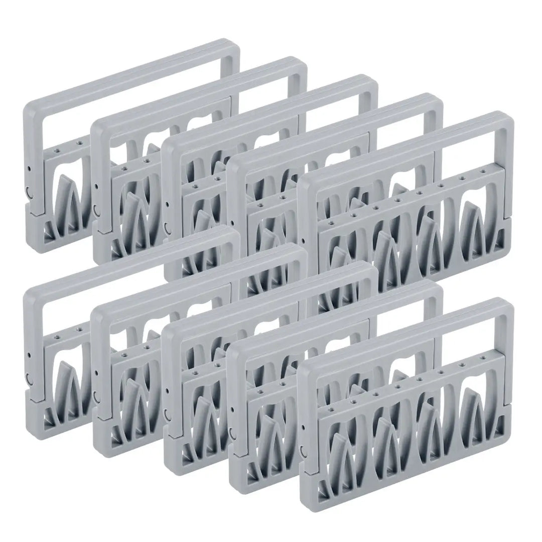 8 Holes Endodontic Root Canal File Drills Placement Disinfection Rack Stand: Multiple gray plastic racks with 8 compartments each, designed for organizing and disinfecting dental tools. Stacked in two rows, showcasing the product's capacity and efficient design for dental practices.