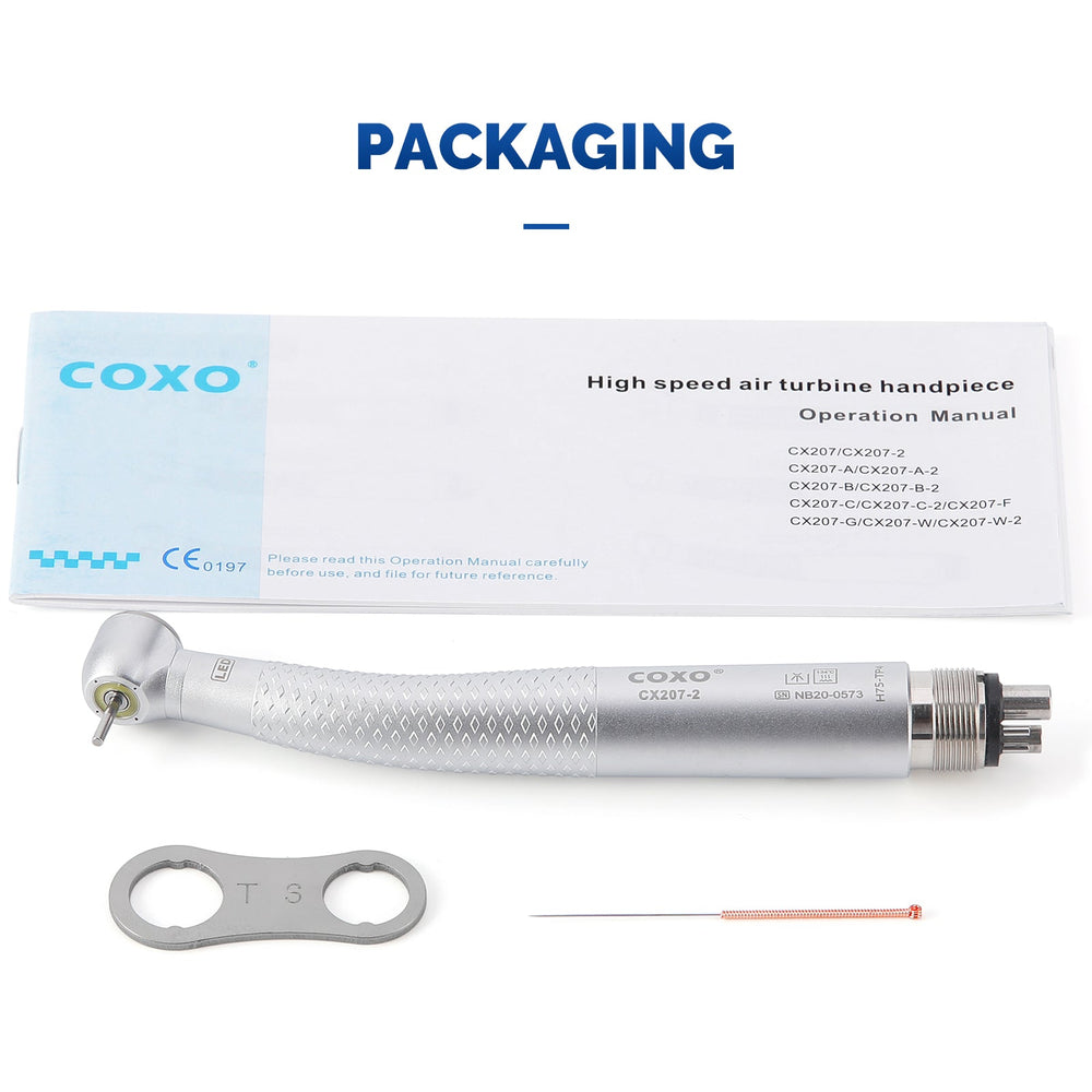 COXO LED High Speed Air Turbine Handpiece with Generator Torque Head Shadowless Series 4 Holes Coupler CX207-2 H75-TP4