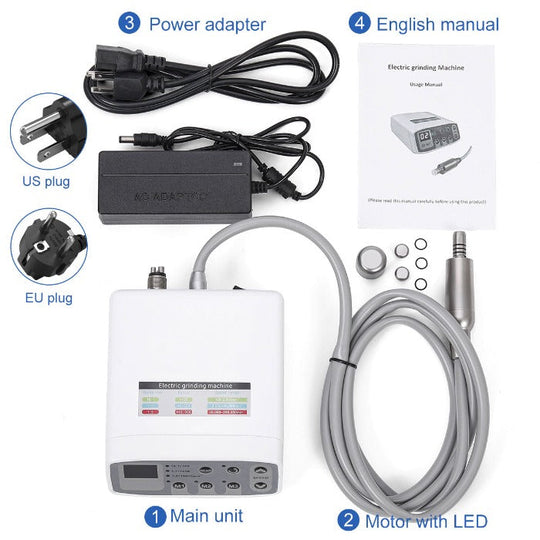 Dental LED Brushless Electric Micro Motor Internal Spray 3 Memory Mode Integrated Handpiece Tube1:1/1:5/16:1 4 Hole