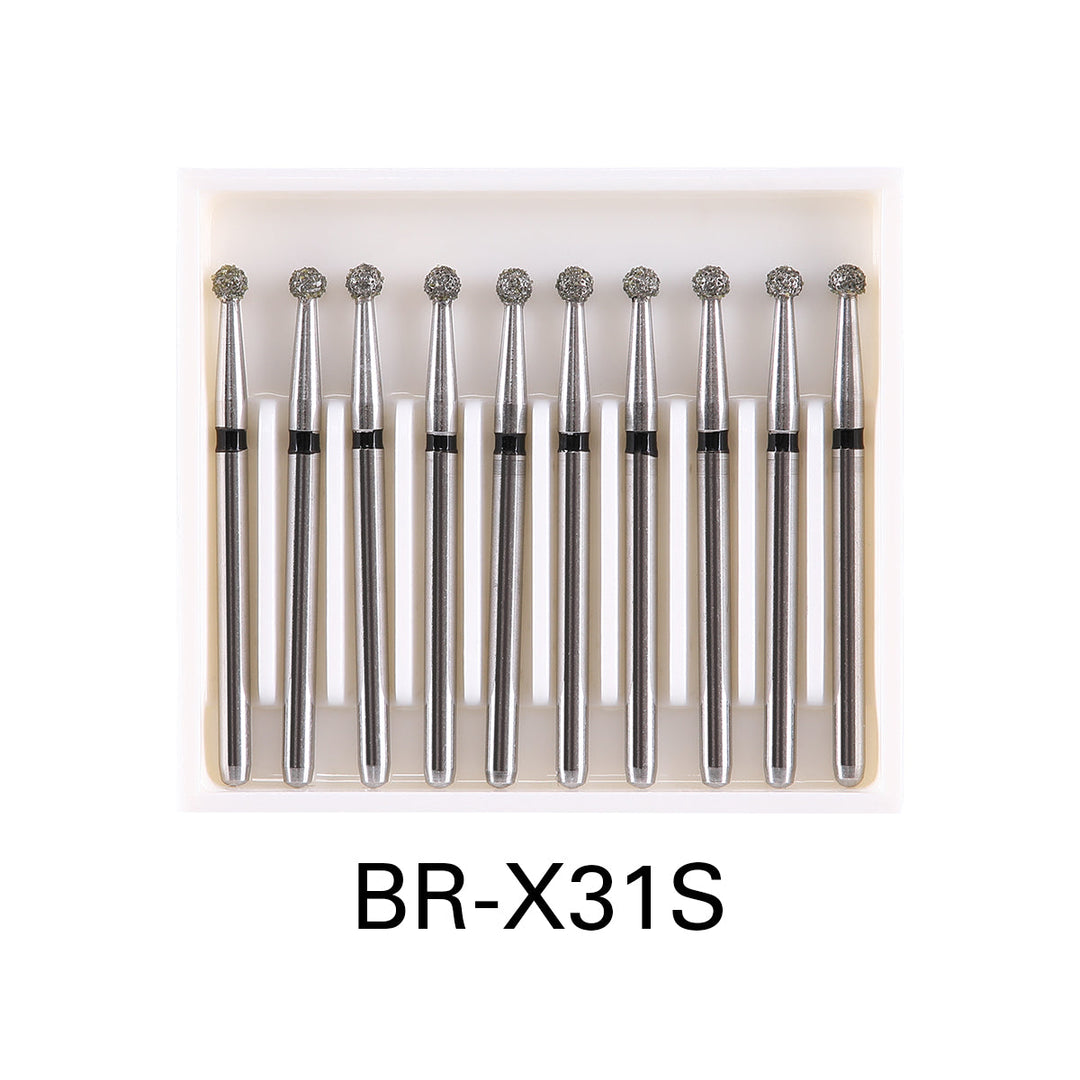 Dental Diamond Burs Drills Ball Round FG 1.6mm for High Speed Handpiece 10pcs/Pk