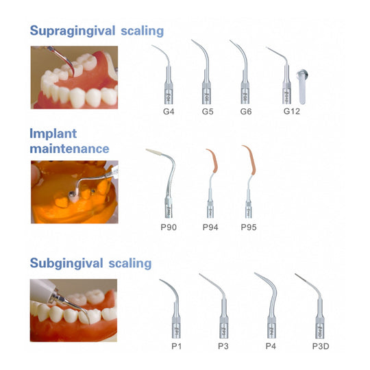 Woodpecker U6 LED Ultrasonic Scaler 7 Tips