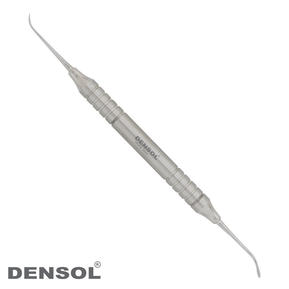 Bone Surgical Papilla Elevator by Densol, a stainless steel dental instrument with curved tips on both ends. Designed for precision in interdental incisions and tissue elevation during modified access flap procedures.