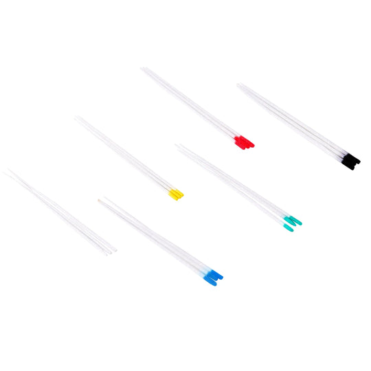 Absorbent Paper Points #15-80 Taper Size 0.02 Color Coded 8 Models 200/Box: Dental root canal cleaning tools with color-coded tips, various sizes, displayed on white background. Thin, tapered white points with differently colored ends for easy identification and precise use in endodontic procedures.