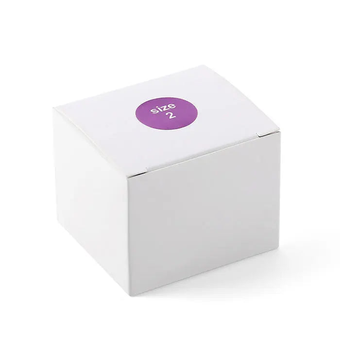 Dental X Ray Phosphor Plate Barrier Envelopes Size #2 in white box with purple label, part of 100pcs/Box set for sizes #0 #1 #2. Compact packaging for dental supplies, featuring easy-tear system and cross-contamination prevention design.