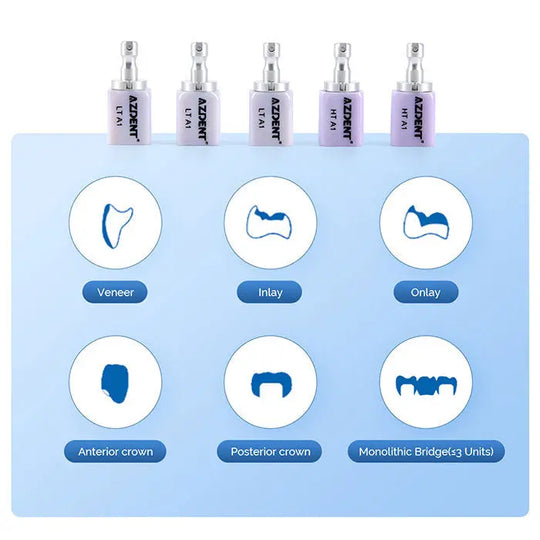 Lithium Disilicate C14 Glass Ceramic Blocks LT/HT Dental Lab Crown Material for CAD CAM Sirona Cerec Milling Syste 5pcs/Box MediFocal